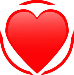 vector red love in a circle
