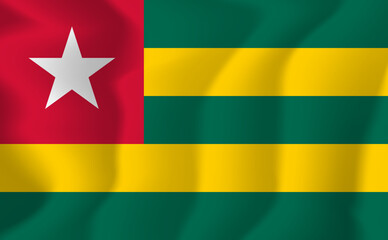 Togo national flag soft waving background illustration