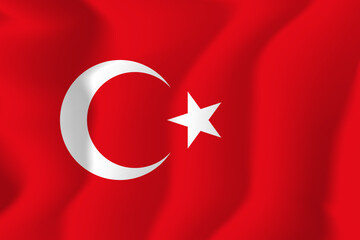 Turkey national flag soft waving background illustration