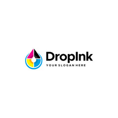 Modern colorful Drop Ink droplets Logo design