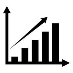 Up chart icon. Suitable for mathematical data purposes as well as financial and business data