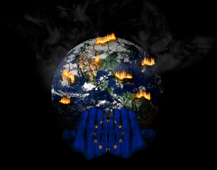 EU Climate Crisis Planet Environmental Protection Concept