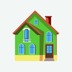 minimalist and beautiful green house vector illustration