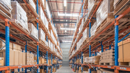 Interior of the logistics warehouse