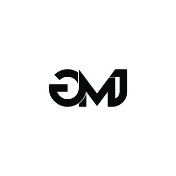 gmj letter initial monogram logo design