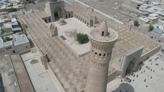 Historical Mir-i Arab, Po-i Kalyan Madrasa and Complex. Old Bukhara City Uzbekistan. Color Editable.