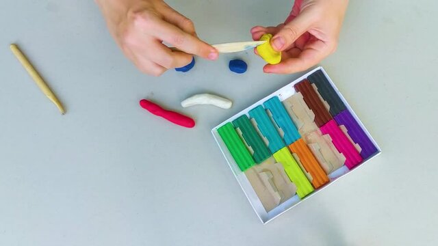 Rainbow modeling clay piece for children play and creativity.