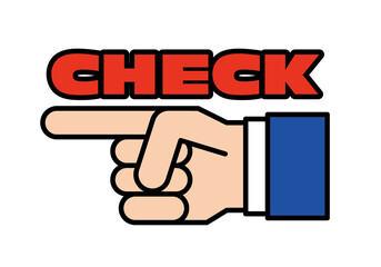 チェックで指差すアイコンイラスト