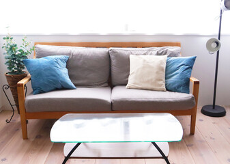 お洒落な家のリビングソファー