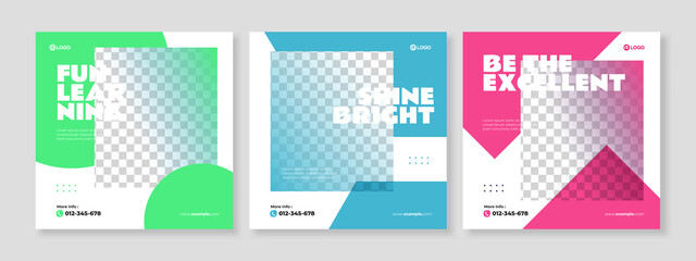 online course social media pack template premium