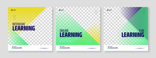 online course social media pack template premium