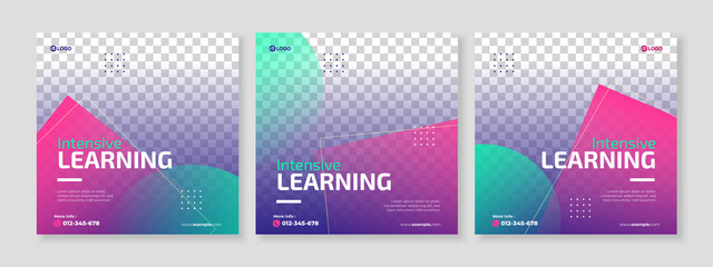 online course social media pack template premium