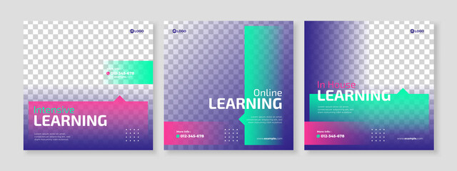 online course social media pack template premium