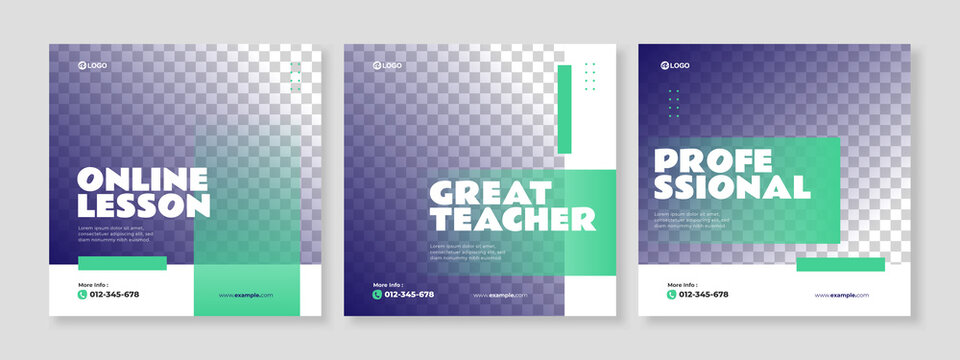 online course social media pack template premium