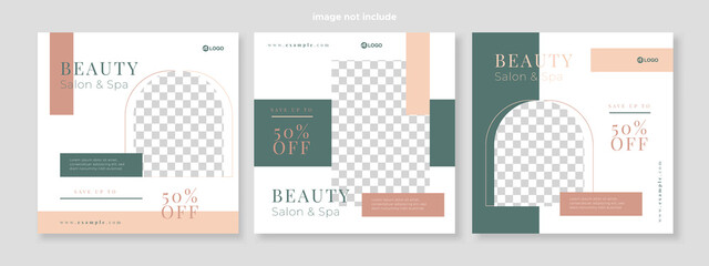 skincare beauty promotion banner social media pack template premium