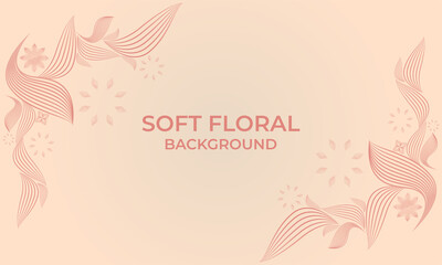 soft color line floral ornament shape background