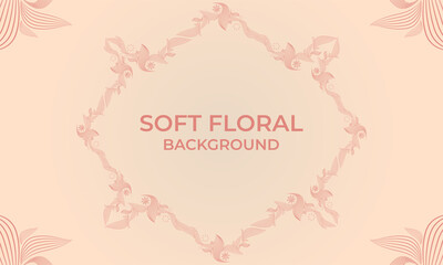 soft color line floral ornament shape background