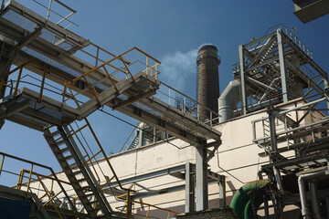 Chimney and metal structures of copper smelting plant.