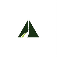 letter a logo vector golf template