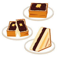 小倉トーストのセット