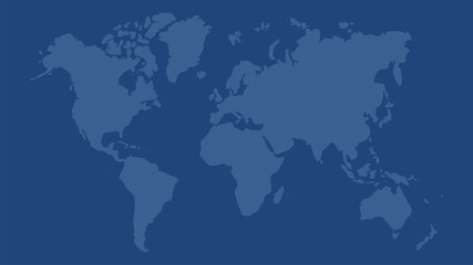 Fototapeta na wymiar map of the world on blue background