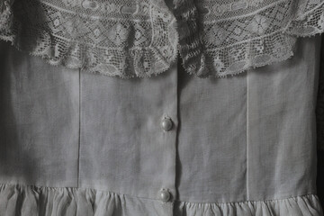 Closeup of vintage lace dress