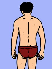 Fototapeta premium cute man cartoon on blue background