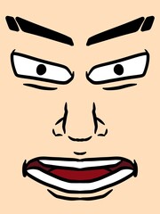 cute face man cartoon background