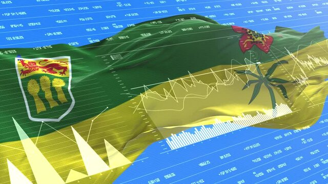 3D Canadian realistic waving flag background