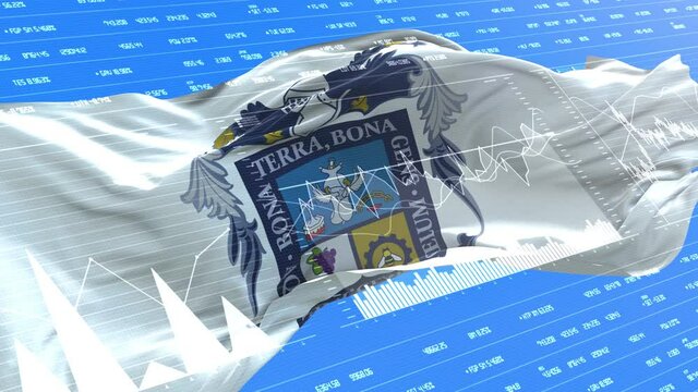 3D Mexican realistic waving flag background