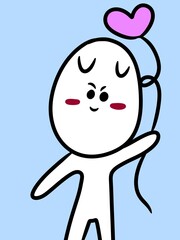 cute cartoon on blue background