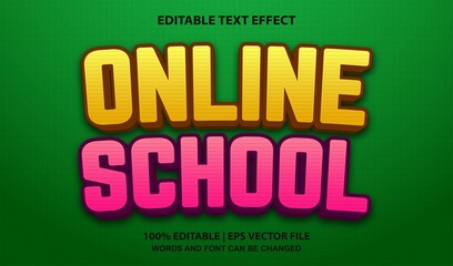 Online School Editable Text Effect Style Vector