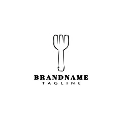 fork logo cartoon icon design template black isolated illustration