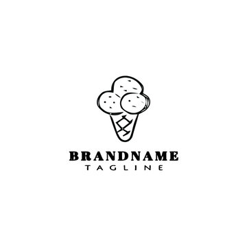 ice cream stick logo cartoon design icon vector