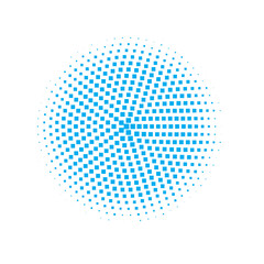 Blue Halftone Background. Abstract Gradation. Texture Background. Dot Element. Circle Logo. Gradient Art. Graphic Element. Effect Logo. Design Backdrop.