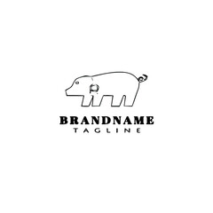 cute pig logo icon design template vector