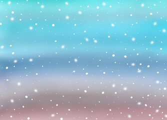 Watercolor Winter snowy Blurred Background. Colorful blue, turquoise and brown horizontal lines. Multicolor Backdrop