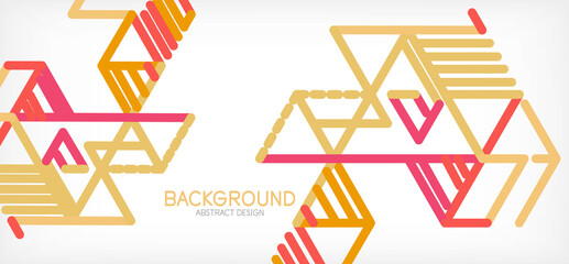 Abstract background. Color lines on white background. Linear abstract composition. Techno or business concept for wallpaper, banner, background, landing page