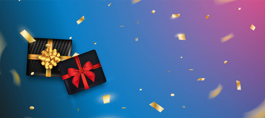 happy christmas and new year banner or square flyer for social media post template