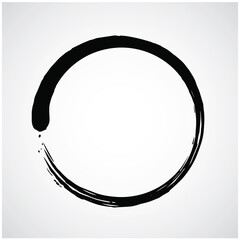 Enso Zen Circle Brush Art Vector Illustration Icon