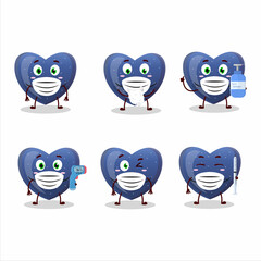 A picture of blue love gummy candy cartoon design style keep staying healthy during a pandemic