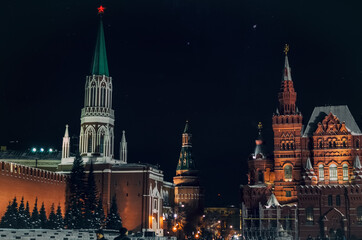 Fototapeta na wymiar Moscow. Russia. The Red Square. Kremlin. Spasskaya Tower. Russian Federation.