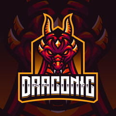 Red Dragon Mascot Gaming Logo Template