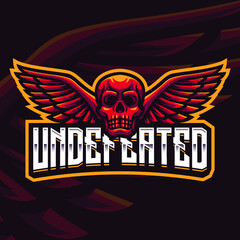 Phoenix Skull Mascot Gaming Logo Template