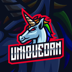 Unique Unicorn Mascot Gaming Logo Template