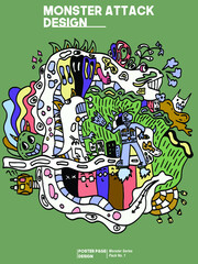 heroes quell the disaster in the city due to monster attack green pattern