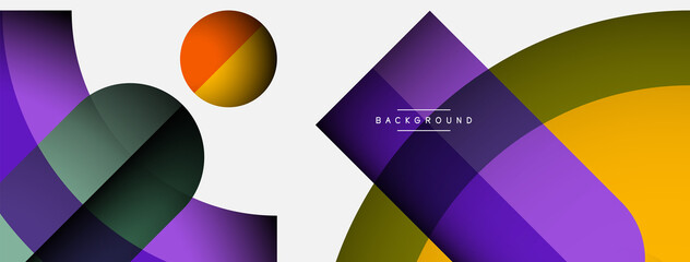 Fototapeta premium Trendy shapes, color minimal design composition, lines and shadows for wallpaper banner background or landing page