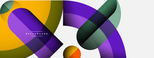 Obraz premium Trendy shapes, color minimal design composition, lines and shadows for wallpaper banner background or landing page