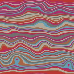 Seamless wavy stripe trendy surface pattern design for print. High quality illustration. Curved striped simple abstract digitally rendered repeat tile for fashion, fabric, textile, interior, or decor.