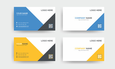 Double-sided two colour luxury business card design template.